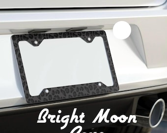 Gray Leopard License Plate Frame