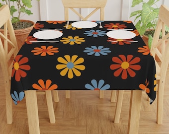 Retro Floral Square Table Cloth