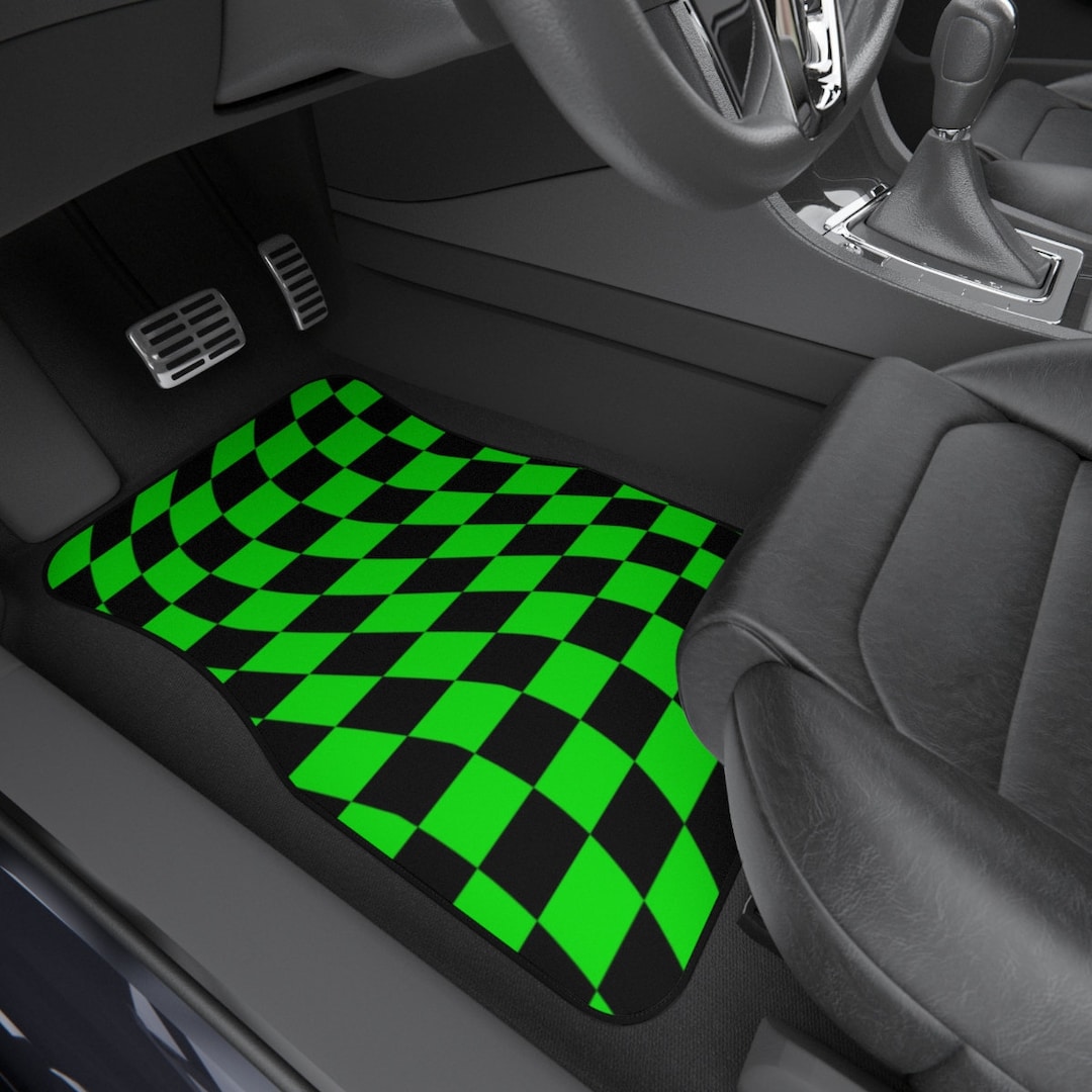 Checkered car sale mats