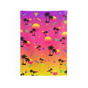 Vaporwave Sunset Wall Tapestry