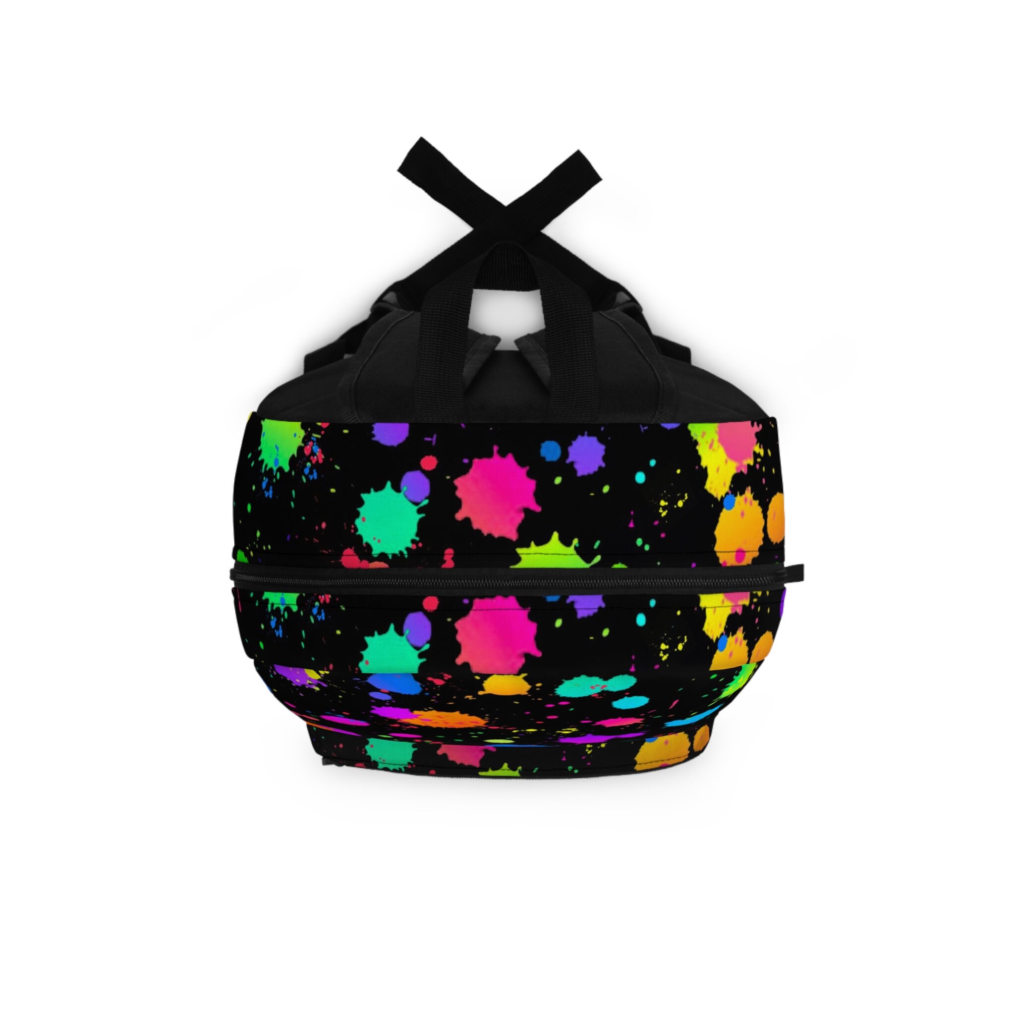 Neon Paint Splatter Backpack, Full-sized With Water Bottle  display picture 1