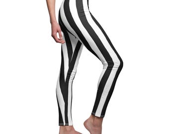 Black and White Stripe Leggings