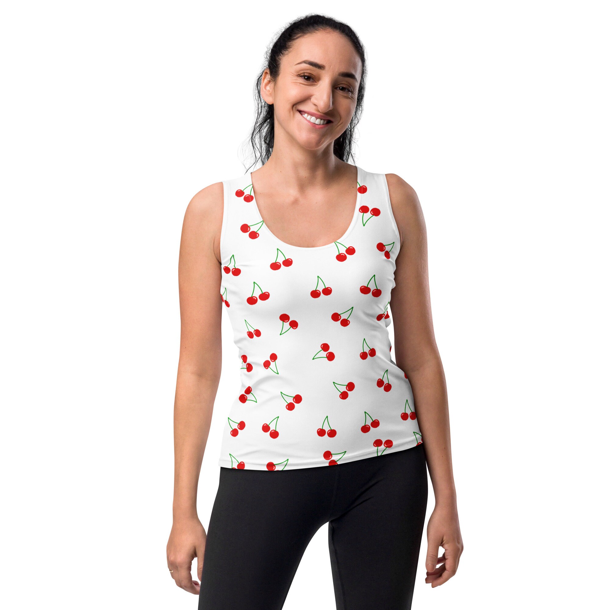トップス CFIERCE Bear cherry print tank top Wild Cherry Tank Top - Etsy