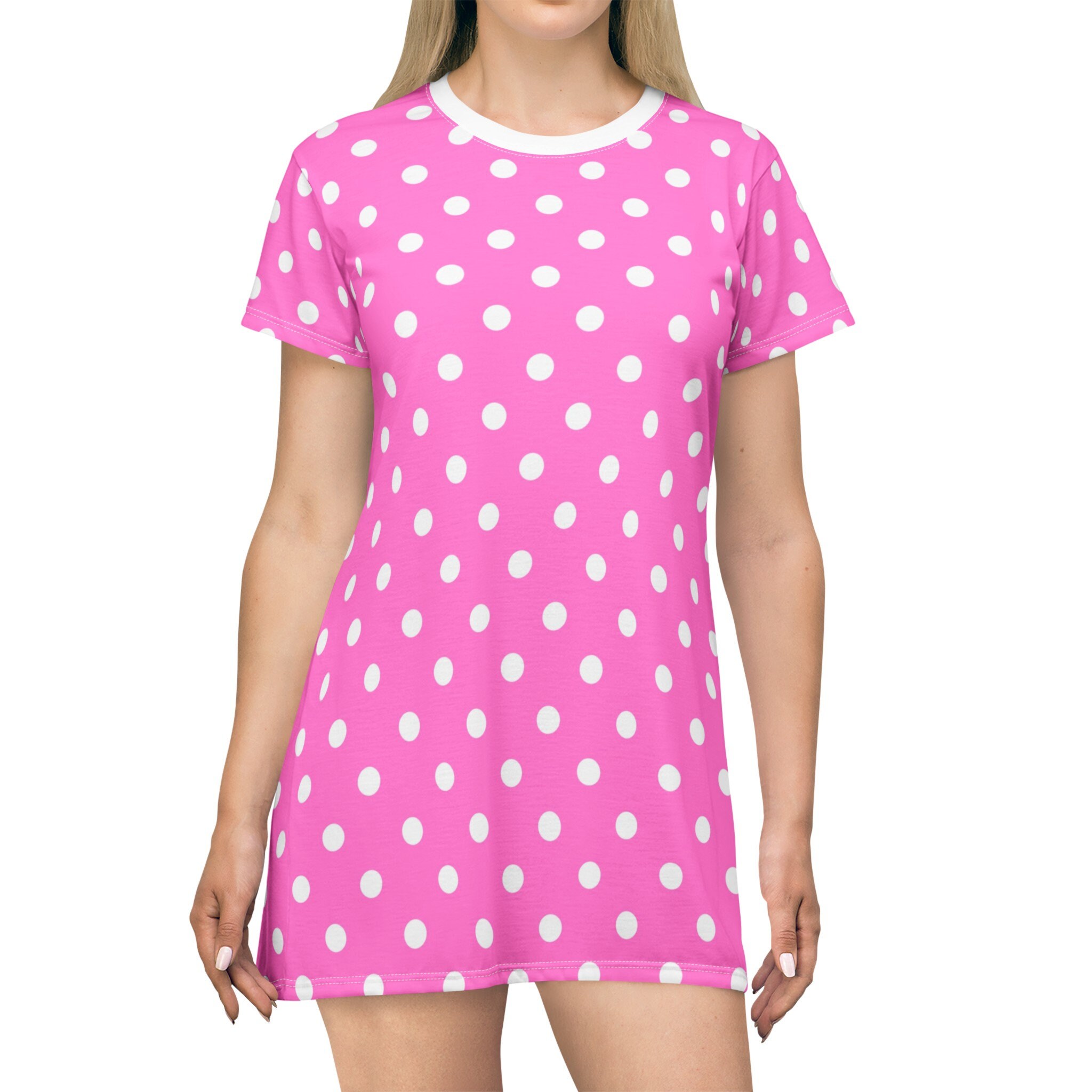 Pink Polka Dot T-shirt Dress - Etsy