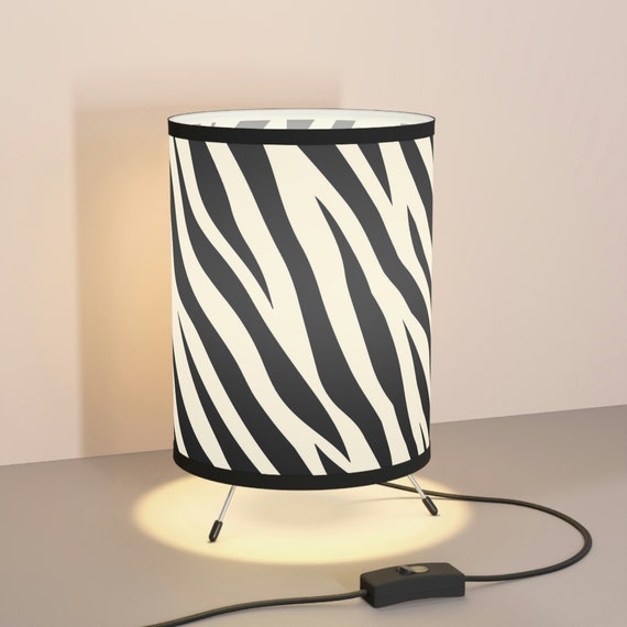 Zebra Print Lamp With Fabric Shade 7x11 Inches Etsy Australia