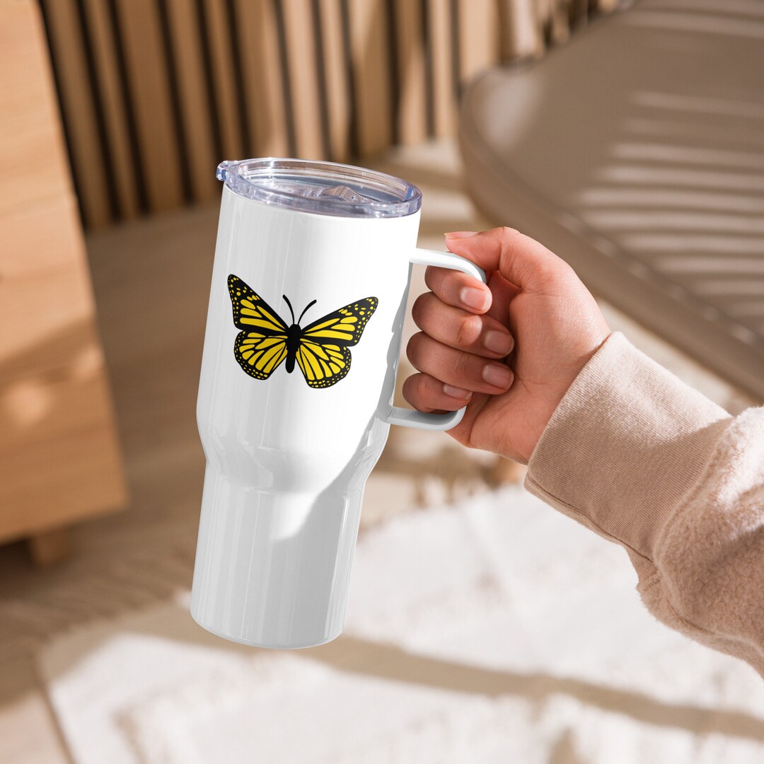 Butterfly Travel Mug With Handle Etsy