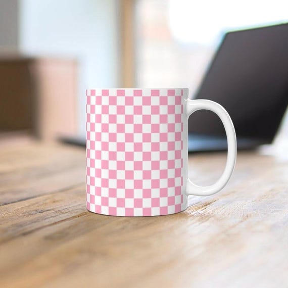 Pink Checkerboard Mug