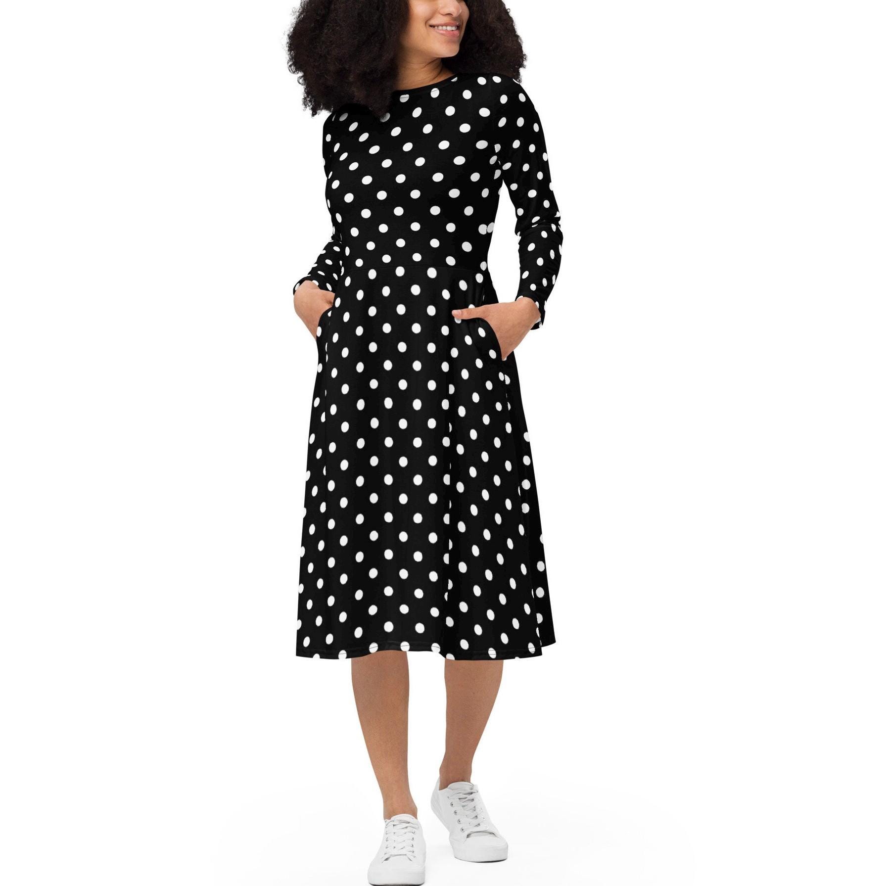 Polka Dot Dress (with Pockets:) - Etsy