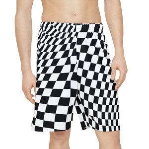 Warped Checkerboard Gym Shorts