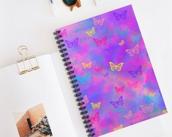 Butterflies & Tie Dye Lined Notebook (6x8 inches)