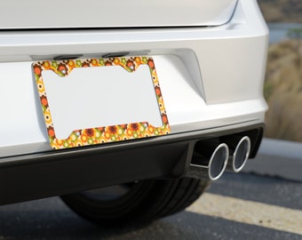 Groovy Floral License Plate Frame