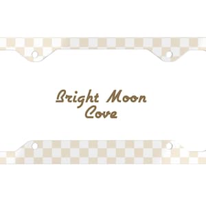 Beige Checker License Plate Frame