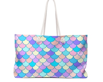 Mermaid Scale Large Tote, Shopping Bag, Beach Bag
