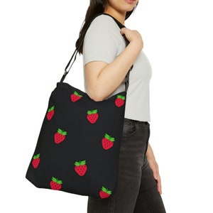 Strawberry Adjustable Strap Tote Bag