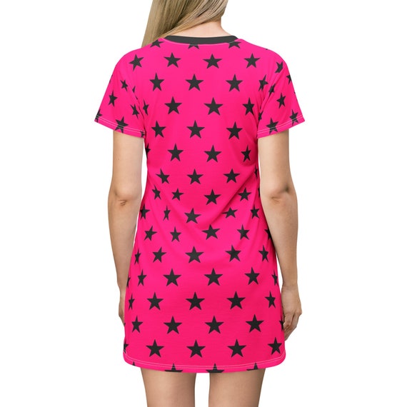 magenta t shirt dress Shadows Blue On Magenta Oversized T-Shirt Dress