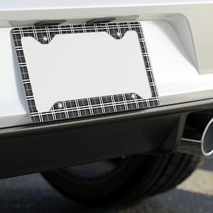 Plaid Metal License Plate Frame