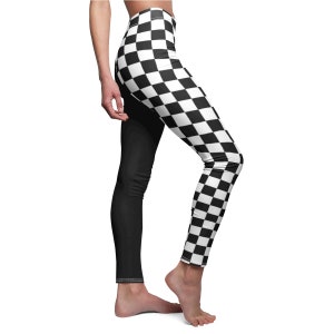 Split Checkerboard Casual Leggings