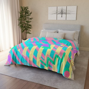 Pastel Vaporwave Blanket, Large Lightweight Throw, 60x80 inches