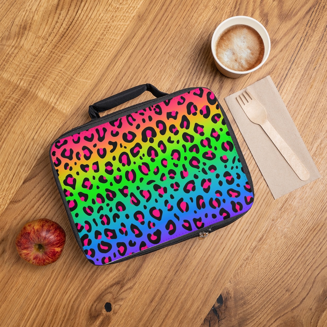 Rainbow Leopard Print Lunch Bag, Cooler Bag, Lunchbox Etsy