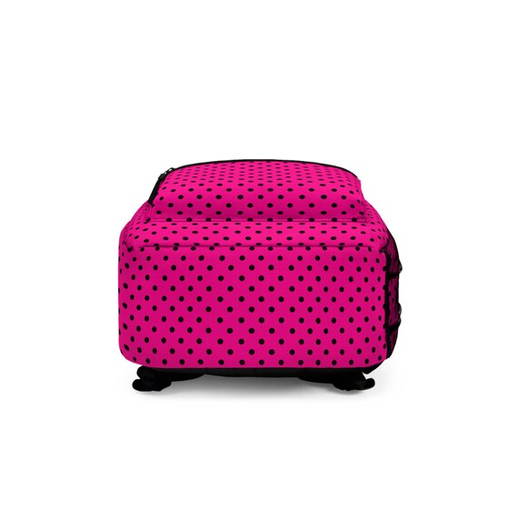 Hot Pink Polka Dot Backpack - Etsy display picture 2