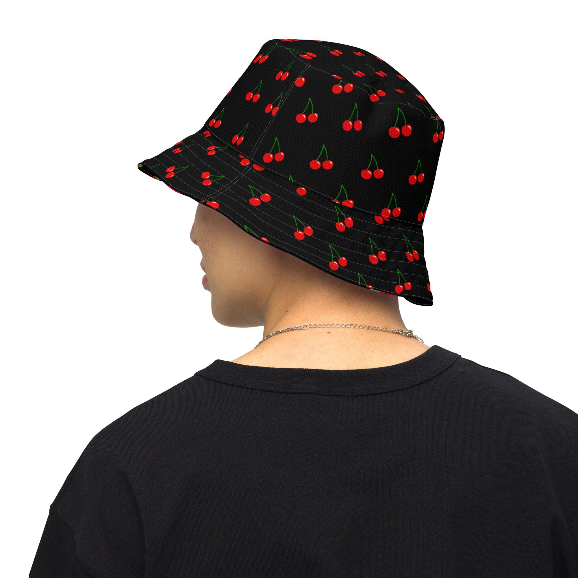 Cherry & Strawberry Reversible Bucket Hat - Etsy