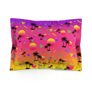 Vaporwave Sunset Microfiber Pillow Sham
