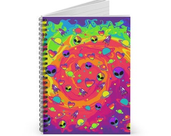 Neon Spacey Spiral Notebook (6x8 inches)