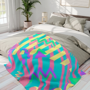 Pastel Vaporwave Fleece Blanket