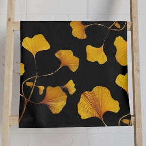Gold Ginkgo Hand Towel