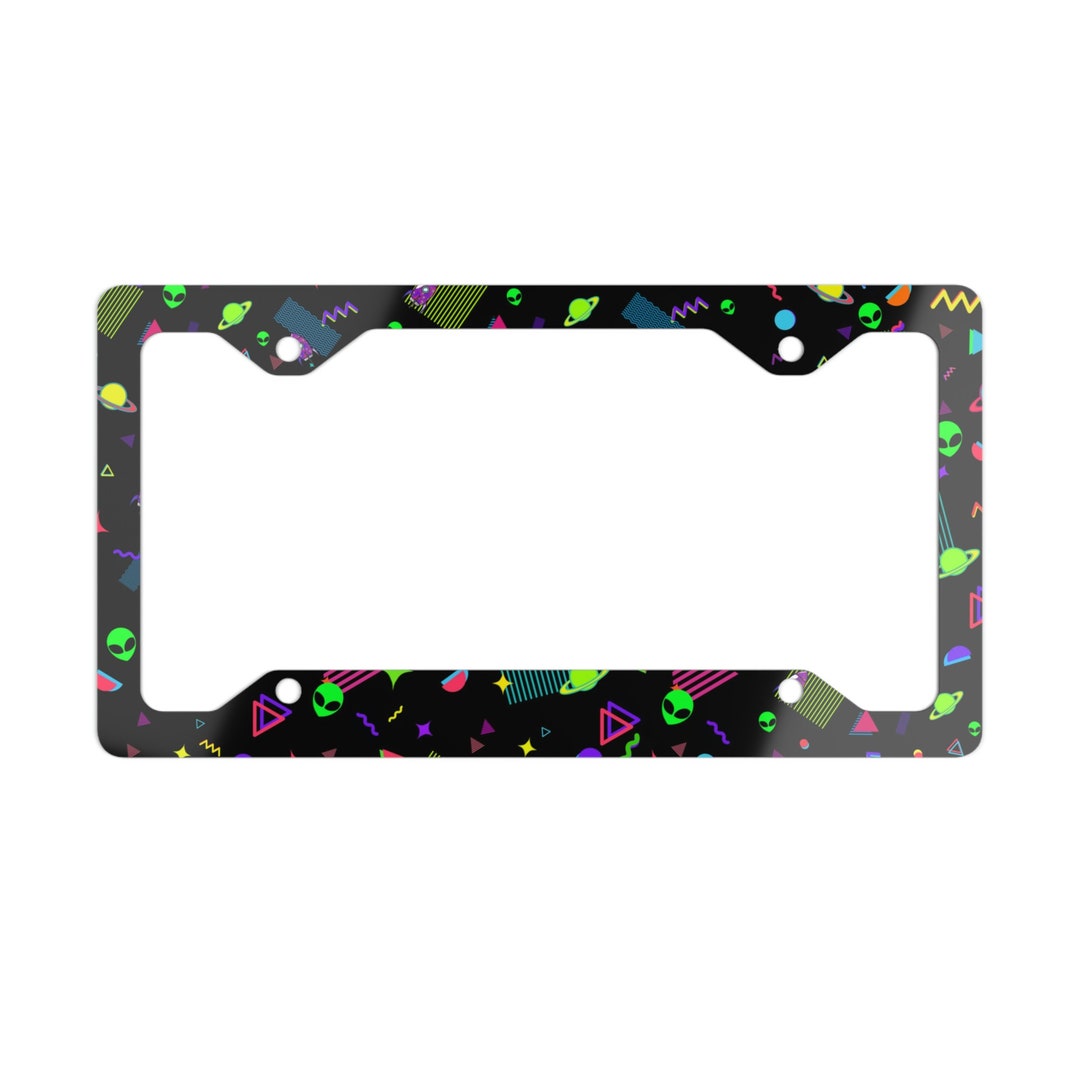 Spacey Metal License Plate Frame - Etsy