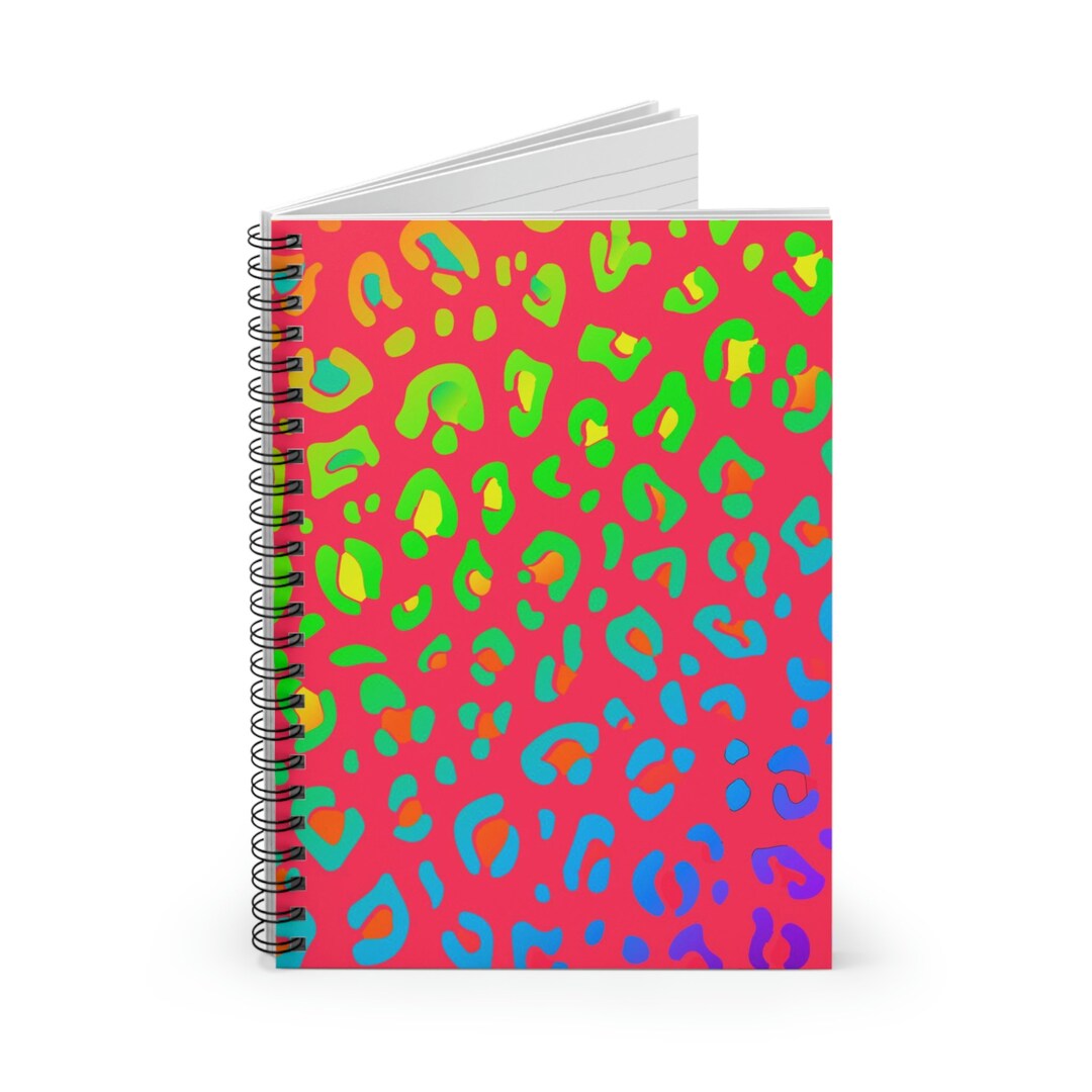 Neon Leopard Print Lined Notebook (6x8 Inches) - Etsy