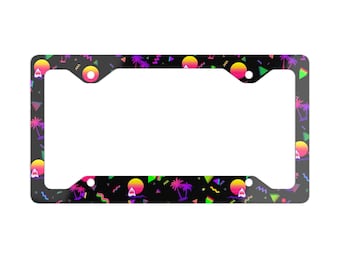 Shark Beach Metal License Plate Frame