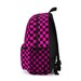 Pink Checker Backpack, Full-sized Backpack W/water Bottle Pocket - Etsy