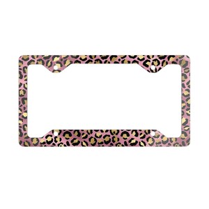 Pink Leopard License Plate Frame - Etsy