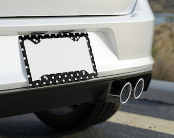 Polka Dot Metal License Plate Frame