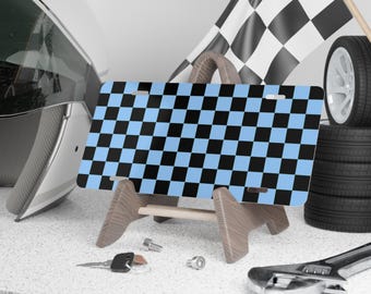 Blue Checker Vanity Plate