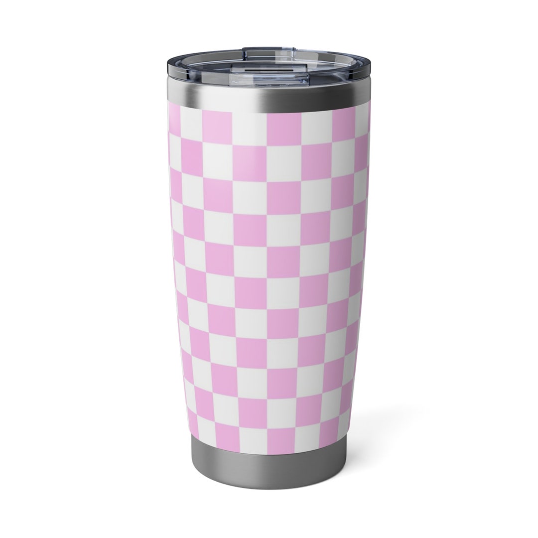 Pink Checkerboard 20oz Tumbler - Etsy