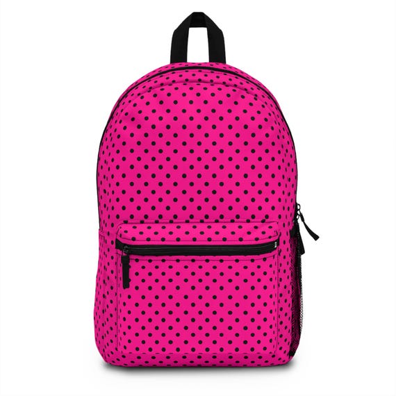 Hotpink Polka Dot Backpack Polka Dot Backpack - Pink – Initial Outfitters main image 4