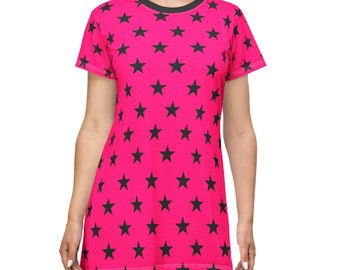 Stars & Magenta T-Shirt Dress
