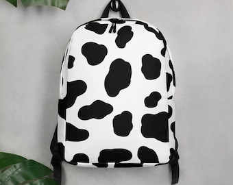 Large Cow Print Backpack, Tribal Lunch Box, Monogram  display picture 1