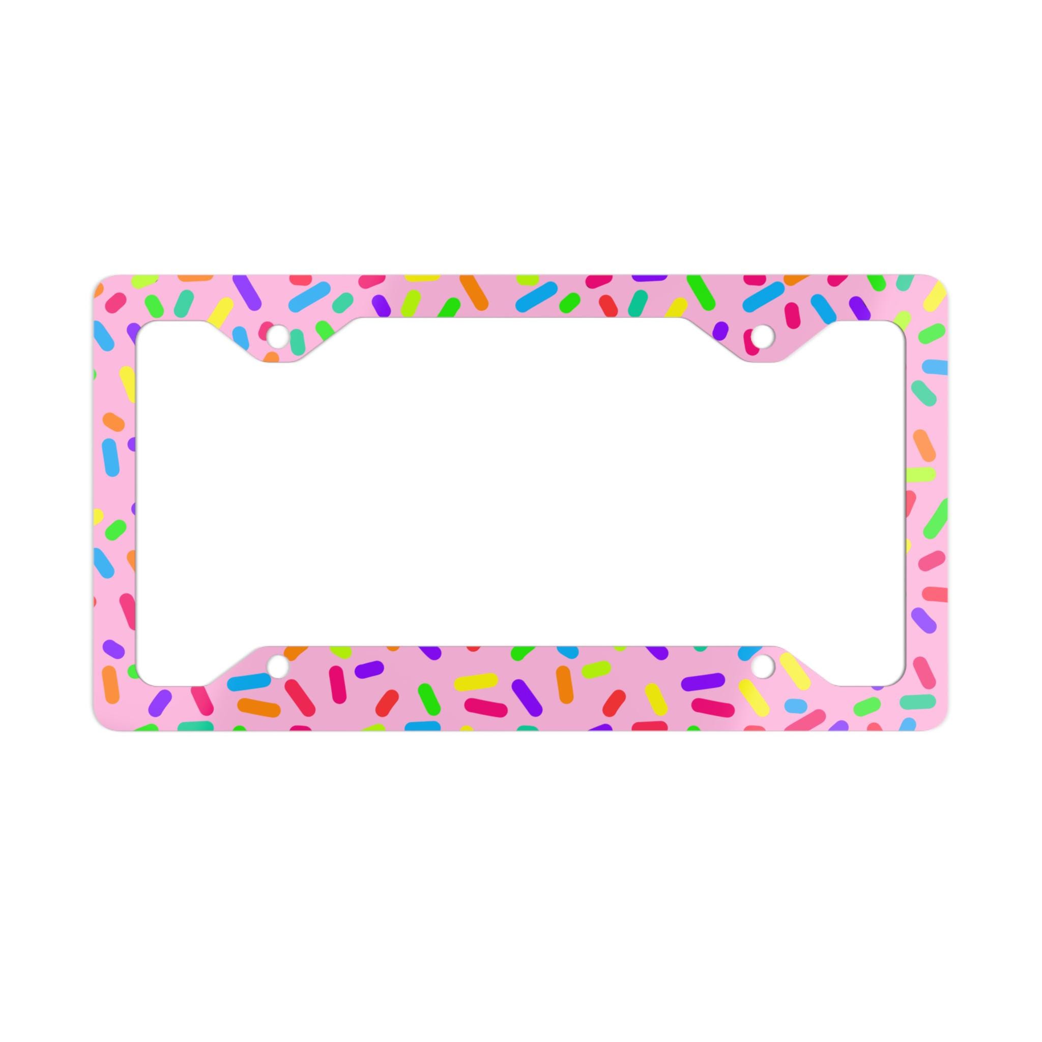 Pink License Frame Pink With Neon Sprinkles License Plate Frame - Etsy
