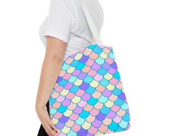 Mermaid Scale Tote Bag, Shopping Tote, Beach Bag