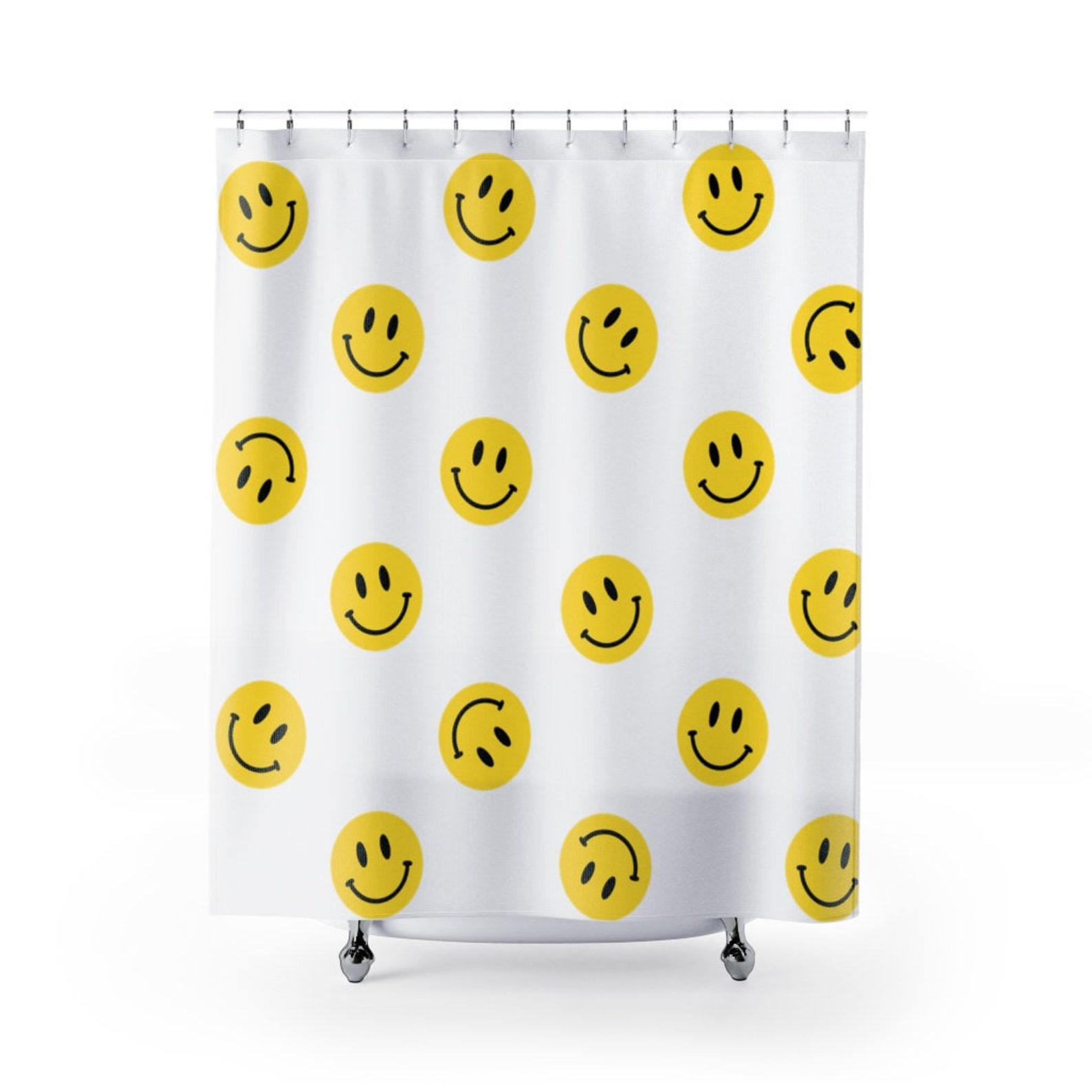 Smiley Face Shower Curtain Etsy