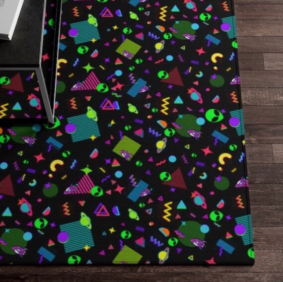 Gamer rug, fun rug, game room rug, arcade rug, video game