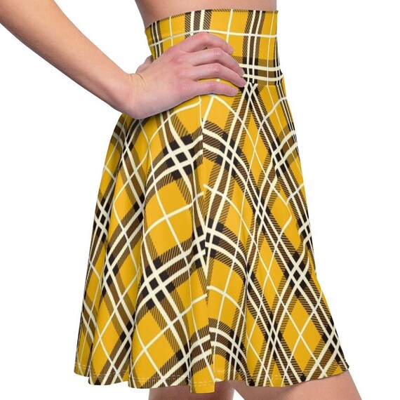 Jupe patineuse carreaux jaune Etsy France