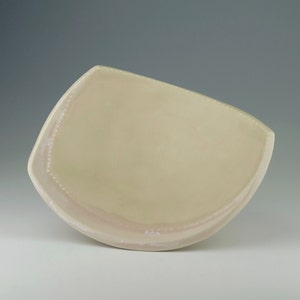 Handmade Pink Porcelain Plate with Slip Dot Decoration