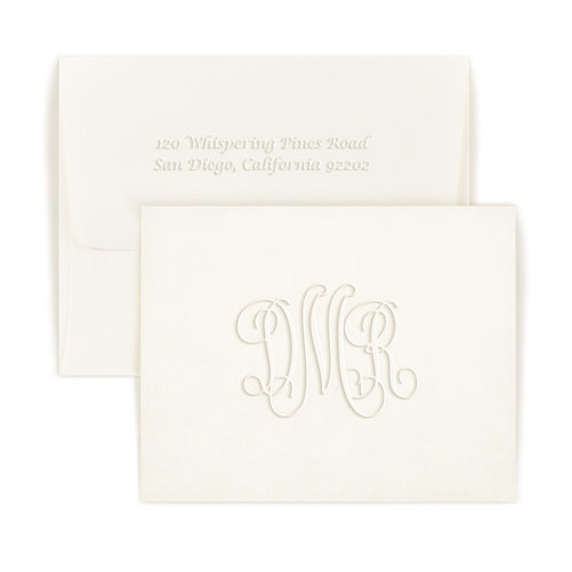 Beautiful Embossed Monogram Note Cards Etsy