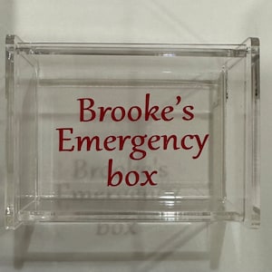 monogrammed acrylic box with hinged lid