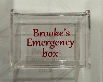 monogrammed acrylic box with hinged lid