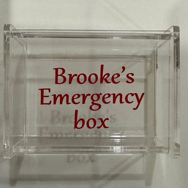 monogrammed acrylic box with hinged lid
